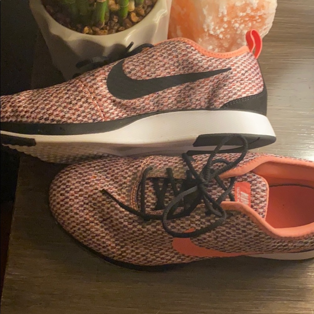 Pink/Peach w/black Nike shoes